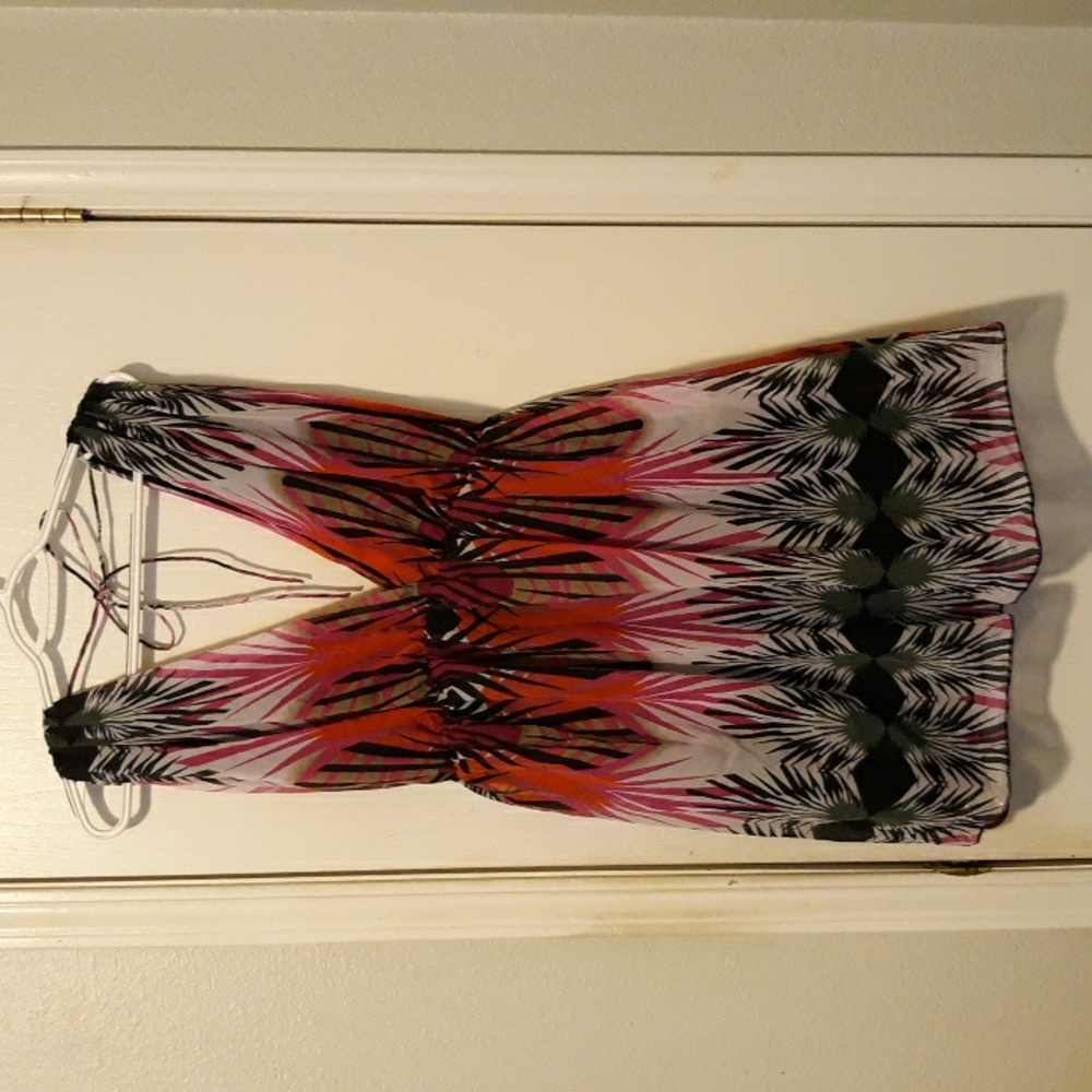 Steve Madden Swim Coverup Multicolor Print Pullover Summer Festival NWT sz M/L